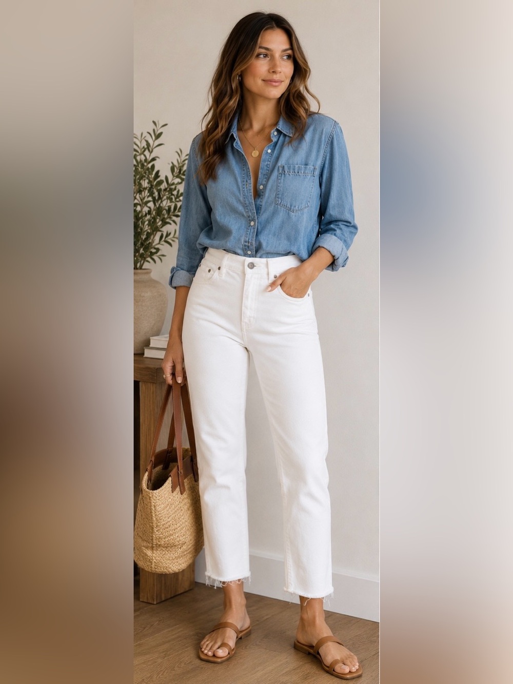 Madewell Perfect Vintage Crop Jean White Raw Hem High Rise Size 24